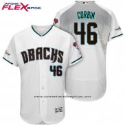 Camiseta Beisbol Hombre Arizona Diamondbacks 2017 Postemporada 46 Patrick Corbin Blanco Flex Base