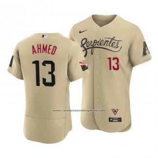 Camiseta Beisbol Hombre Arizona Diamondbacks Nick Ahmed 2021 City Connect Autentico Oro