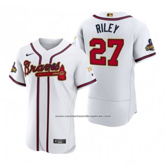 Camiseta Beisbol Hombre Atlanta Braves Austin Riley 2022 Gold Program Autentico Blanco