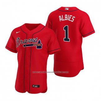 Camiseta Beisbol Hombre Atlanta Braves Ozzie Albies Autentico Alterno 2020 Rojo