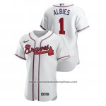 Camiseta Beisbol Hombre Atlanta Braves Ozzie Albies Autentico Blanco