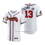 Camiseta Beisbol Hombre Atlanta Braves Ronald Acuna Jr. Cool Base Alterno 2019 Crema