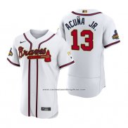 Camiseta Beisbol Hombre Atlanta Braves Ronald Acuna Jr. Autentico Alterno 2020 Rojo