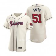 Camiseta Beisbol Hombre Atlanta Braves Will Smith Autentico 2020 Alterno Crema