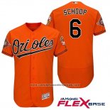 Camiseta Beisbol Hombre Baltimore Orioles 6 Jonathan Schoop Naranja 2017 Flex Base