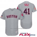 Camiseta Beisbol Hombre Boston Red Sox 2017 Estrellas y Rayas 41 Chris Sale Gris Flex Base