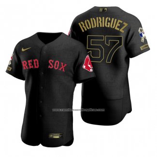 Camiseta Beisbol Hombre Boston Red Sox Eduardo Rodriguez Negro 2021 Salute To Service