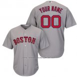 Camiseta Beisbol Hombre Boston Red Sox Personalizada Gris