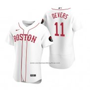 Camiseta Beisbol Hombre Boston Red Sox Rafael Devers Autentico Blanco2