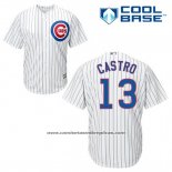 Camiseta Beisbol Hombre Chicago Cubs 13 Starlin Castro Blanco Primera Cool Base