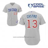 Camiseta Beisbol Hombre Chicago Cubs 13 Starlin Castro Gris Alterno Cool Base