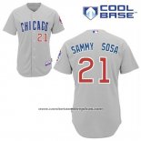 Camiseta Beisbol Hombre Chicago Cubs 21 Sammy Sosa Gris Cool Base