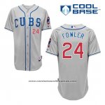 Camiseta Beisbol Hombre Chicago Cubs 24 Dexter Fowler Gris Alterno Cool Base
