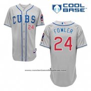 Camiseta Beisbol Hombre Chicago Cubs 24 Dexter Fowler Gris Alterno Cool Base