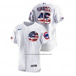 Camiseta Beisbol Hombre Chicago Cubs Craig Kimbrel 2020 Stars & Stripes 4th of July Blanco