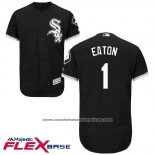 Camiseta Beisbol Hombre Chicago White Sox 1 Adam Eaton Negro Autentico Collection Flex Base
