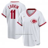 Camiseta Beisbol Hombre Cincinnati Reds Barry Larkin Primera Cooperstown Collection Blanco
