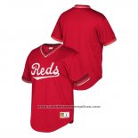 Camiseta Beisbol Hombre Cincinnati Reds Cooperstown Collection Mesh Wordmark V-Neck Rojo