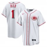 Camiseta Beisbol Hombre Cincinnati Reds NO 1 Dad Primera Replica Blanco