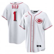 Camiseta Beisbol Hombre Cincinnati Reds NO 1 Dad Primera Replica Blanco