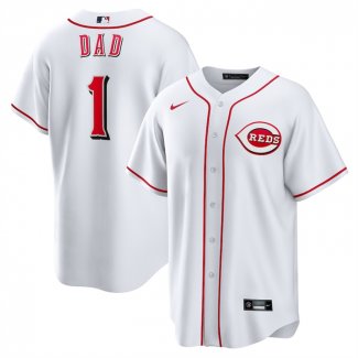 Camiseta Beisbol Hombre Cincinnati Reds NO 1 Dad Primera Replica Blanco