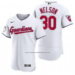 Camiseta Beisbol Hombre Cleveland Guardians Kyle Nelson Autentico Primera Blanco