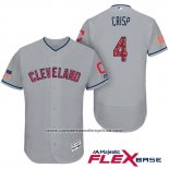Camiseta Beisbol Hombre Cleveland Indians 2017 Estrellas y Rayas Coco Crisp Gris Flex Base