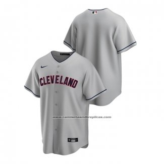 Camiseta Beisbol Hombre Cleveland Indians 2020 Road Replica Gris