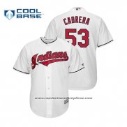Camiseta Beisbol Hombre Cleveland Indians Melky Cabrera Cool Base Primera Blanco
