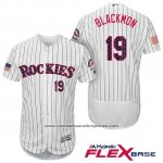 Camiseta Beisbol Hombre Colorado Rockies 2017 Estrellas y Rayas Charlie Blackmon 19 Blanco Flex Base Camiseta Beisbol Hombre Colorado Rockies 2017 Estrellas y Rayas Charlie Blackmon 19 Blanco Flex Base