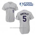 Camiseta Beisbol Hombre Colorado Rockies Carlos Gonzalez 5 Gris Violeta Cool Base Camiseta Beisbol Hombre Colorado Rockies Carlos Gonzalez 5 Gris Violeta Cool Base