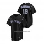 Camiseta Beisbol Hombre Colorado Rockies Charlie Blackmon Replica Alterno Negro