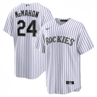 Camiseta Beisbol Hombre Colorado Rockies Ryan McMahon Primera Replica Blanco