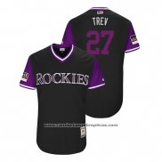 Camiseta Beisbol Hombre Colorado Rockies Trevor Story 2018 LLWS Players Weekend Trev Negro