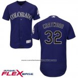 Camiseta Beisbol Hombre Colorado Tyler Chatwood 32 Violeta Flex Base
