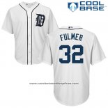 Camiseta Beisbol Hombre Detroit Tigers 32 Michael Fulmer Blanco Cool Base