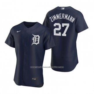 Camiseta Beisbol Hombre Detroit Tigers Jordan Zimmermann Autentico 2020 Alterno Azul