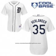 Camiseta Beisbol Hombre Detroit Tigers Justin Verlander 35 Blanco Primera Cool Base