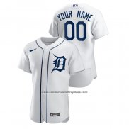 Camiseta Beisbol Hombre Detroit Tigers Personalizada Authentic Blanco