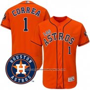 Camiseta Beisbol Hombre Houston Astros 1 Carlos Correa Naranja Hispanic Heritage