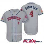 Camiseta Beisbol Hombre Houston Astros 2017 Estrellas y Rayas George Springer Gris Flex Base