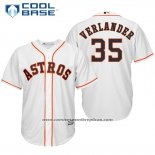 Camiseta Beisbol Hombre Houston Astros 35 Justin Verlander Blanco Primera Jugador Cool Base