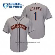 Camiseta Beisbol Hombre Houston Astros Carlos Correa 1 Gris Cool Base