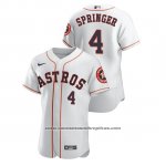 Camiseta Beisbol Hombre Houston Astros George Springer Autentico Blanco Camiseta Beisbol Hombre Houston Astros George Springer Autentico Blanco