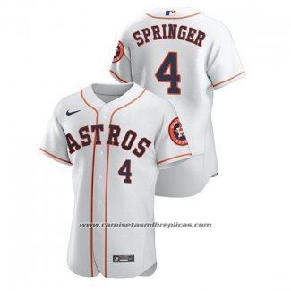 Camiseta Beisbol Hombre Houston Astros George Springer Autentico Blanco