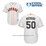 Camiseta Beisbol Hombre Houston Astros J.r. Richard 50 Blanco Primera Cool Base