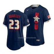 Camiseta Beisbol Hombre Houston Astros Michael Brantley 2021 All Star Autentico Azul