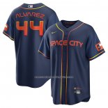 Camiseta Beisbol Hombre Houston Astros Yordan Alvarez 2022 City Connect Replica Azul