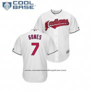 Camiseta Beisbol Hombre Indians Yan Gomes Cool Base Primera Blanco