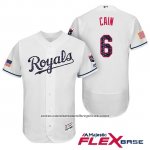 Camiseta Beisbol Hombre Kansas City Royals 2017 Estrellas y Rayas Lorenzo Cain Blanco Flex Base Camiseta Beisbol Hombre Kansas City Royals 2017 Estrellas y Rayas Lorenzo Cain Blanco Flex Base